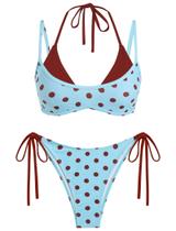 Conjunto de biquíni ZAFUL, maiô feminino de bolinhas de dupla camada