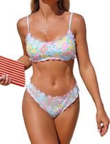 Conjunto de biquíni ZAFUL, roupa de banho feminina com babados e atrevida
