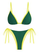 Conjunto de biquíni ZAFUL Triangle Color Block String Swimsuit Wimsuit Women