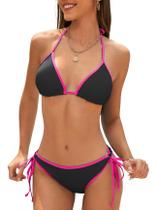 Conjunto de biquínis American Trends Women Halter Top Color Block M