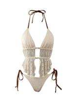 Conjunto de biquínis femininos de renda sem encosto Tankini Verdusa