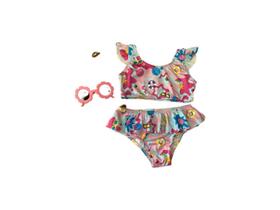 Conjunto de biquínis infantil nacional feminino colorido TAM 1 ano