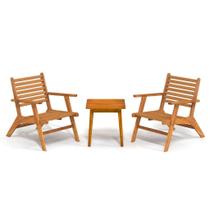 Conjunto de bistrô ao ar livre vidaXL Solid Acacia Wood Patio, 3 peças