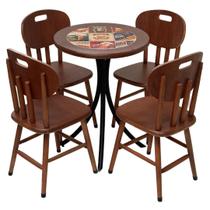 Conjunto de Bistrô Beer baixo com 4 cadeiras - DG Móveis Conjunto de Bistrô Beer baixo com 4 cadeiras - DG Móveis
