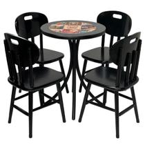 Conjunto de Bistrô Beer baixo com 4 cadeiras - DG Móveis Conjunto de Bistrô Beer baixo com 4 cadeiras - DG Móveis
