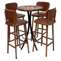 Conjunto de Bistrô Beer com 4 banquetas - DG Móveis Conjunto de Bistrô Beer com 4 banquetas - DG Móveis