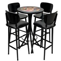 Conjunto de Bistrô Beer com 4 banquetas - DG Móveis Conjunto de Bistrô Beer com 4 banquetas - DG Móveis