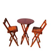 Conjunto de Bistrô Dobrável Mesa com 2 Banquetas Conjunto de Bistrô Dobrável Mesa com 2 Banquetas