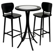 Conjunto de Bistrô Mosaico Branco com 2 banquetas - DG Móveis