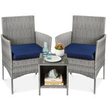Conjunto de bistrô Outdoor Wicker Conversation Best Choice, 3 peças