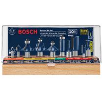 Conjunto de bits de roteador BOSCH RBS010 de 10 peças com ponta de metal duro de 1/2" e 1/4"