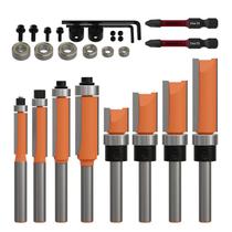 Conjunto de bits de roteador CSOOM, 8 unidades, 4 acabamentos embutidos e 4 acabamentos embutidos padrão Conjunto de bits de roteador CSOOM, 8 unidades, 4 acabamentos embutidos e 4 acabamentos embutidos padrão