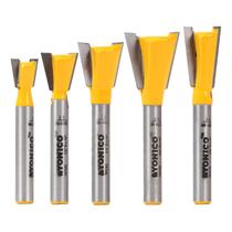 Conjunto de bits de roteador Dovetail YONICO 14520q, haste de 5 bits e 1/4 de polegada
