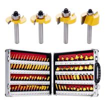 Conjunto de bits de roteador EilxMag, 100 peças, haste de 1/4 de polegada com estojo