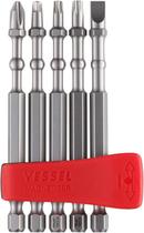Conjunto de Bits de Torção com Bola de Impacto VESSEL 5PC com Suporte Magnético Conjunto de Bits de Torção com Bola de Impacto VESSEL 5PC com Suporte Magnético