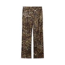 Conjunto De Blazer Com Estampa De Leopardo E Calças De Corte Reto Para Mulheres, 2 Peças, Traje De Conjunto De Blazer Com Estampa De Leopardo E Calças De Corte Reto Para Mulheres, 2 Peças, Traje De