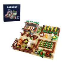 Conjunto de blocos de construção BANERCY Farm Field com plantas e animais