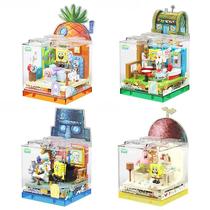Conjunto de Blocos de Construção Bob Esponja - Krusty Krab com Patrick e Lula Molusco