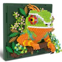 Conjunto de blocos de construção BSE-Sparklion Chameleon Animal, arte de parede 3D