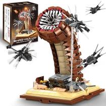 Conjunto de blocos de construção BuicraHub Sandworm com ornitóptero 1688 unidades Conjunto de blocos de construção BuicraHub Sandworm com ornitóptero 1688 unidades