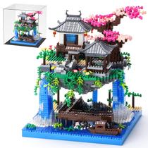Conjunto de blocos de construção CAXIMSY Cherry Blossom Bonsai com caixa de exibição