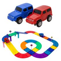 Conjunto de blocos de construção de brinquedos PicassoTiles Race Car Track 30 peças