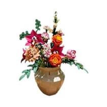 Conjunto De Blocos De Construção De Buquê De Flores Rosa Compatível Com Lego Christmas Gift 10342