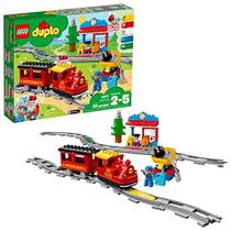 Conjunto de blocos de construção de controle remoto LEGO DUPLO Steam Train 10874 ajuda as crianças a aprender, ótimo presente educacional de aniversário (59 peças)