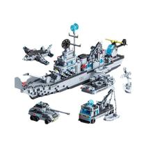 Conjunto de Blocos de Construção de Navio Militar - 1560 Peças para Meninos