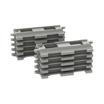 Conjunto De Blocos De Construção De Trilhos De Ferro Cinza Claro Compatível Com Trens Duplo, Kit De