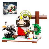 Conjunto de blocos de construção Dez cavalos Jesus Cristo 351 unidades para maiores de 6 anos