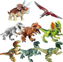 Conjunto de blocos de construção: dinossauro, 8 peças, montado para crianças