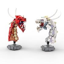 Conjunto de blocos de construção Dragon Head Fire Dragon 648 peças