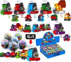 Conjunto de blocos de construção Easter Train Eggs ENHANA 12 unidades para crianças
