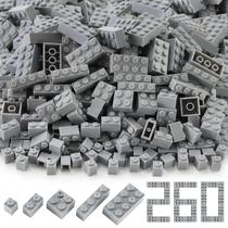 Conjunto de blocos de construção Feleph 260 peças cinza azulado claro Conjunto de blocos de construção Feleph 260 peças cinza azulado claro