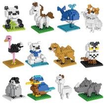 Conjunto de blocos de construção FUN LITTLE TOYS Mini Animals, pacote com 12 unidades