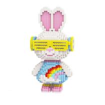 Conjunto de blocos de construção HONLANCH Animal Rainbow Rabbit 2000 unidades Conjunto de blocos de construção HONLANCH Animal Rainbow Rabbit 2000 unidades