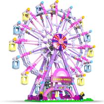 Conjunto de blocos de construção HuiNiu Ferris Wheel com Fairy Light, 813 unidades