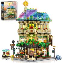 Conjunto de blocos de construção INSOON Flower Cafe House com luzes 1876 unidades