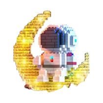 Conjunto de Blocos de Construção Luminosos - Astronauta e Lua - Brinquedo Educativo