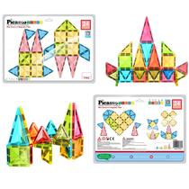Conjunto de blocos de construção magnéticos Picasso Tiles Mini Diamond 24 unidades