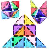Conjunto de blocos de construção magnéticos PicassoTiles PTE02 com 12 triângulos retos