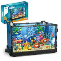 Conjunto de blocos de construção Mesiondy Fish Tank com luz para crianças a partir de 6 anos Conjunto de blocos de construção Mesiondy Fish Tank com luz para crianças a partir de 6 anos