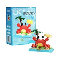 Conjunto De Blocos De Construção Micro Série Oceano Baleias Azuis Orcas Peixes Lanternas Brinquedo