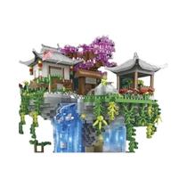 Conjunto De Blocos De Construção Mini Arquitetura Sakura 1314 Peças Casa De Bonsai Com Flor De