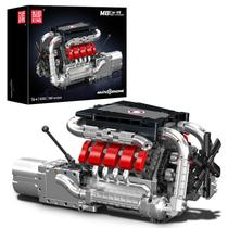 Conjunto de blocos de construção Mold King 10203 V8, modelo de motor com 1169 unidades