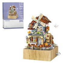 Conjunto de blocos de construção PHYNEDI Goshfun Street View Windmill 799 unidades