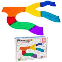 Conjunto de blocos de construção Picasso Tiles Race Track 12 peças PTR12