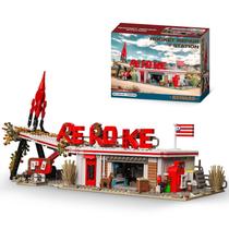 Conjunto de blocos de construção Rocket Gas Station MOC Toy Model 1526 unidades