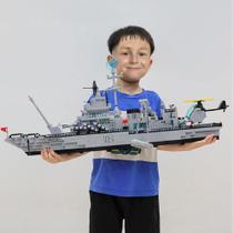 Conjunto de blocos de construção Ulanlan Navy Destroyer Warship 1560 unidades Conjunto de blocos de construção Ulanlan Navy Destroyer Warship 1560 unidades